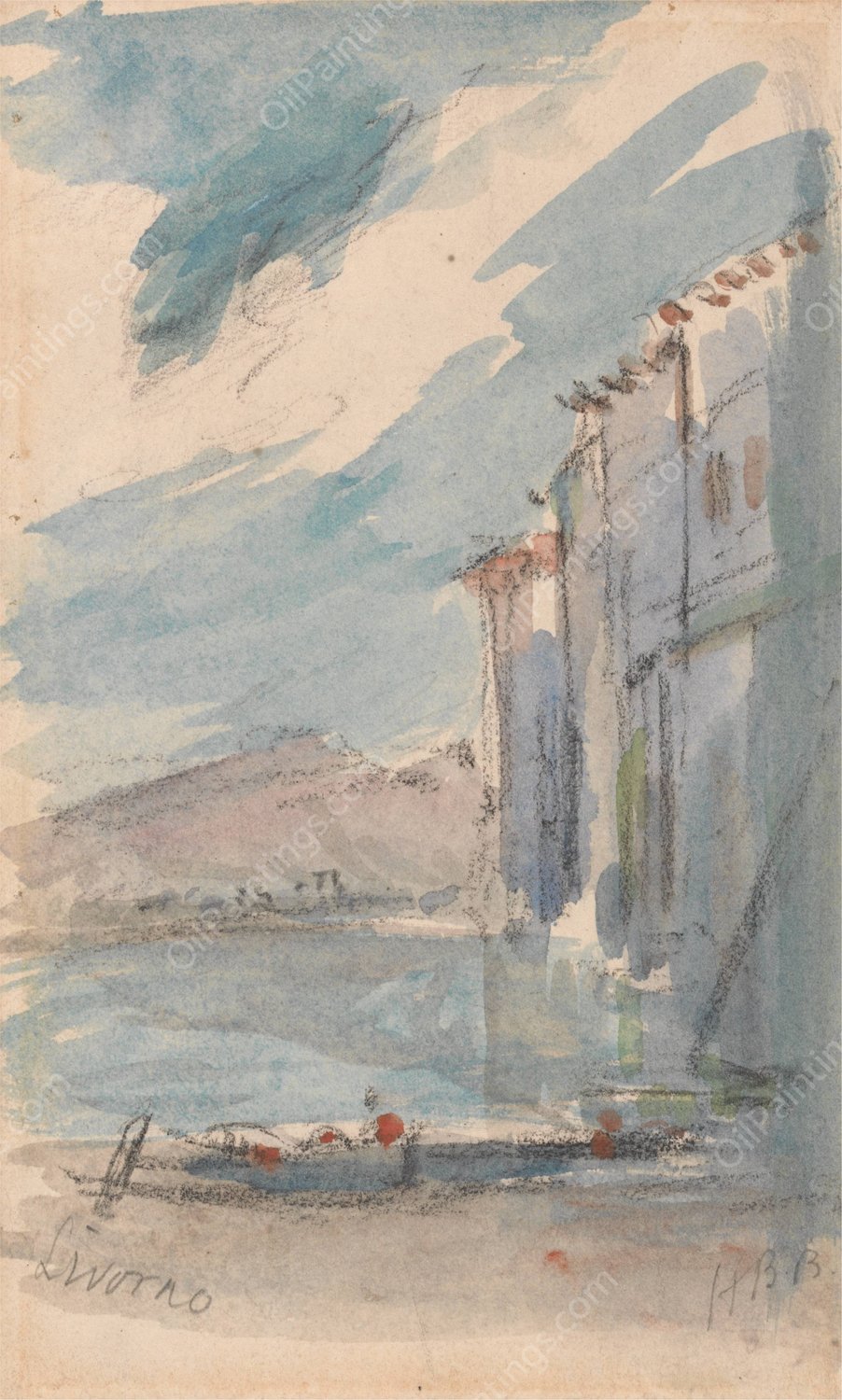 Livorno by Hercules Brabazon Brabazon - Hand-Painted Oil Painting Reproduction