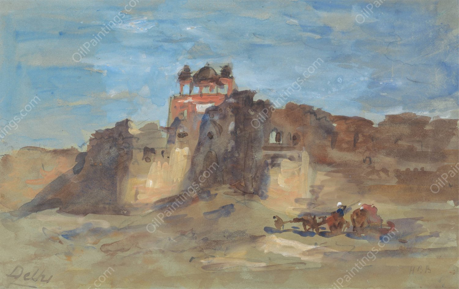 Red Fort, New Delhi by Hercules Brabazon Brabazon - Hand-Painted Oil Painting Reproduction