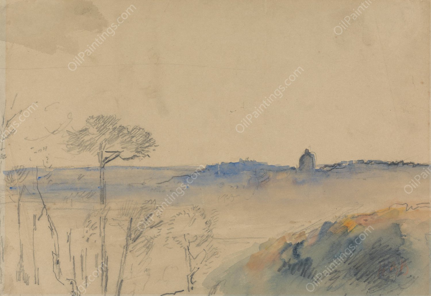 Rome from Monte Mario by Hercules Brabazon Brabazon - Hand-Painted Oil Painting Reproduction