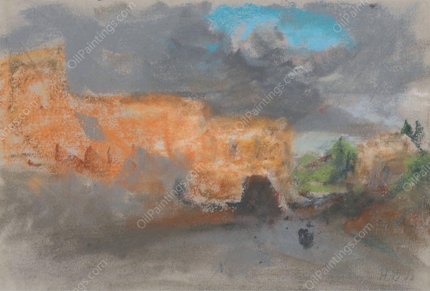 The Colosseum at Rome by Hercules Brabazon Brabazon - Hand-Painted Oil Painting Reproduction