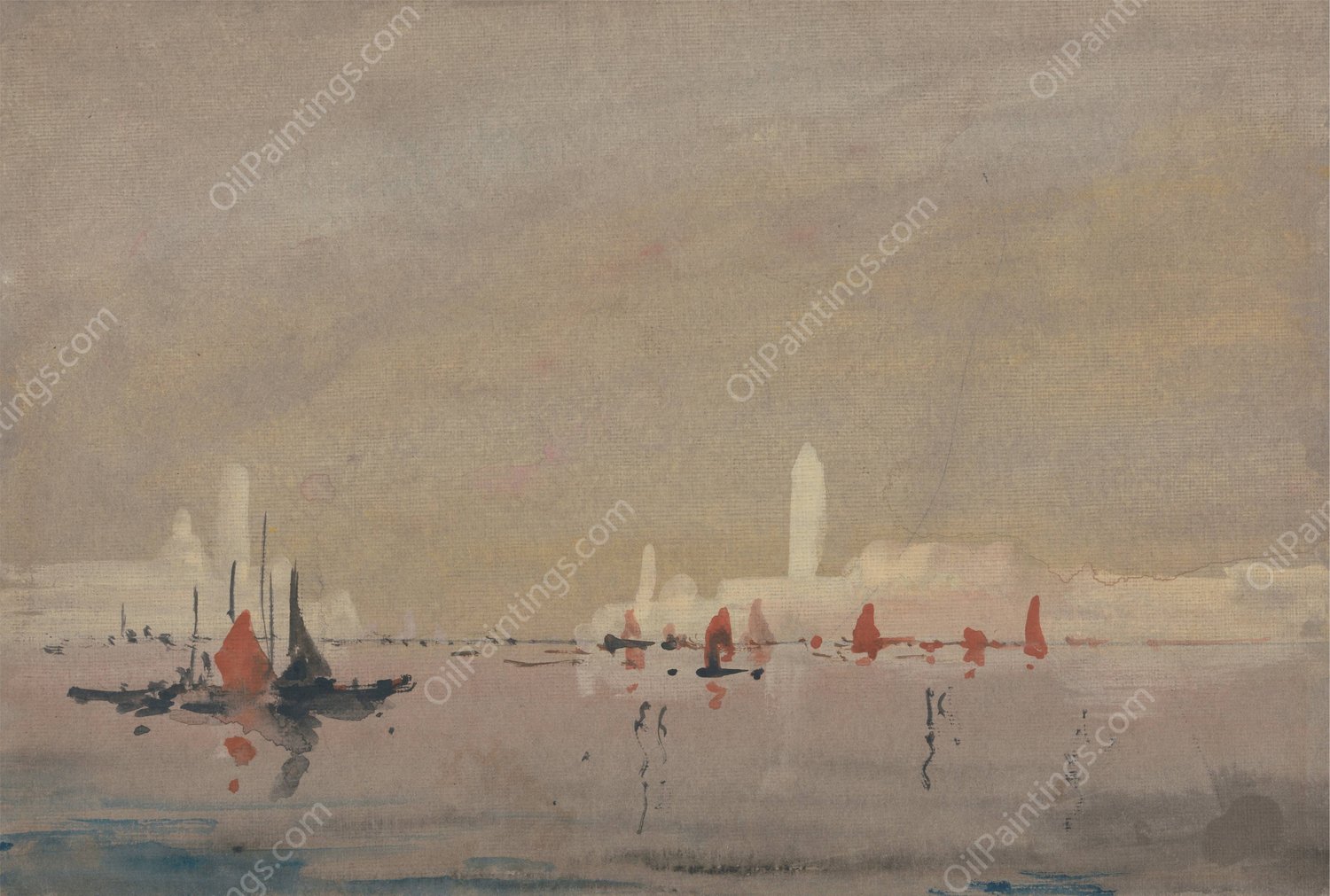 Venice from the Lagoon by Hercules Brabazon Brabazon - Hand-Painted Oil Painting Reproduction