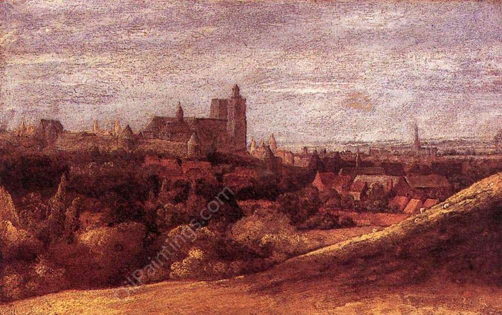 View of Brussels from the North-East by Hercules Seghers - Hand-Painted Oil Painting Reproduction
