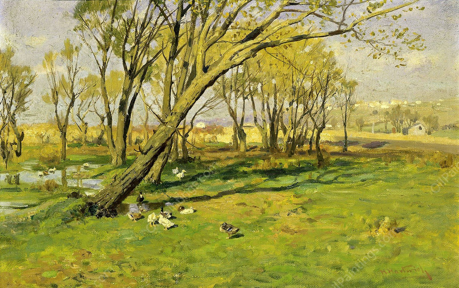 Hackensack, New Jersey, Fisher's Pond  by Herman Hartwich - Hand-Painted Oil Painting Reproduction