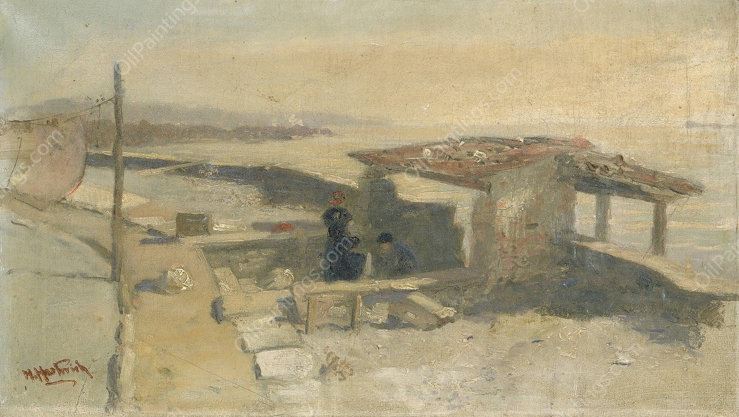 Sketch for Lombardy Bleachery  by Herman Hartwich - Hand-Painted Oil Painting Reproduction