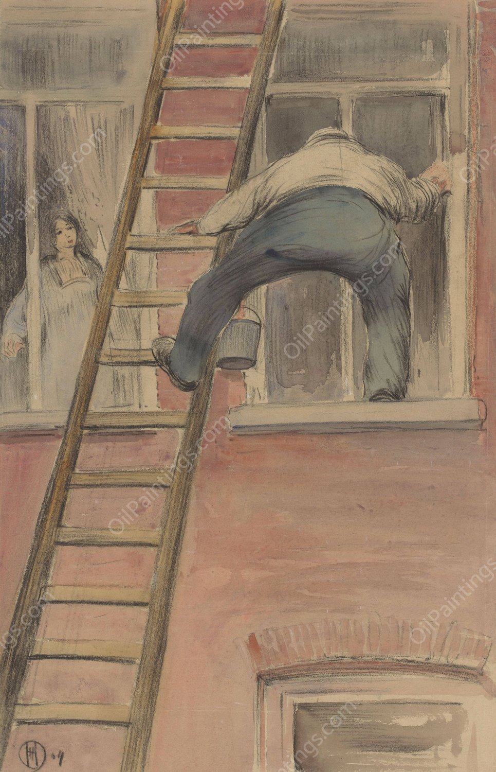 Glazenwasser  by Herman Heijenbrock - Hand-Painted Oil Painting Reproduction