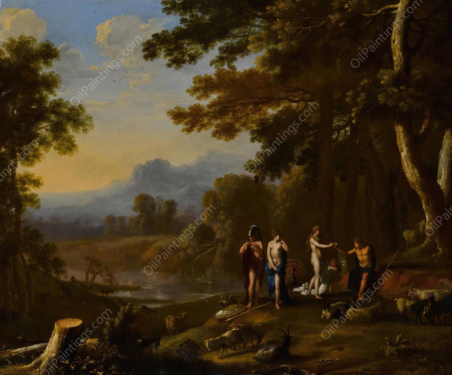 The Judgment of Paris  by Herman Van Swanevelt - Hand-Painted Oil Painting Reproduction