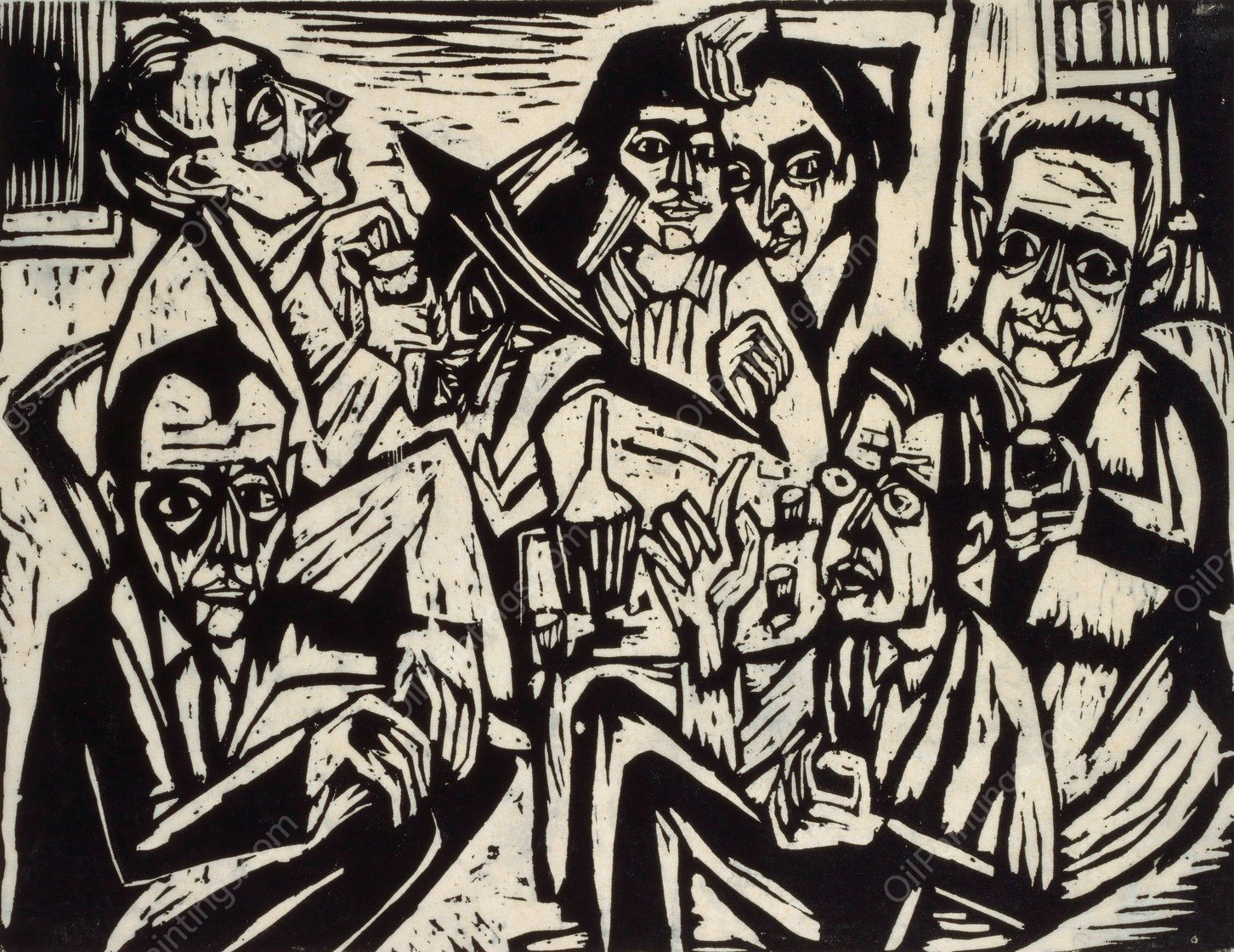 Atelierfest  by Hermann Scherer - Hand-Painted Oil Painting Reproduction