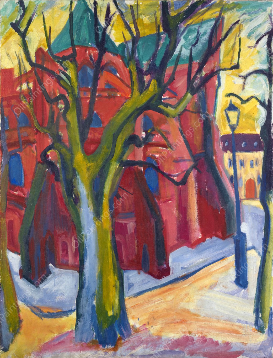 The 'Pfalz'in Basel by Hermann Scherer - Hand-Painted Oil Painting Reproduction