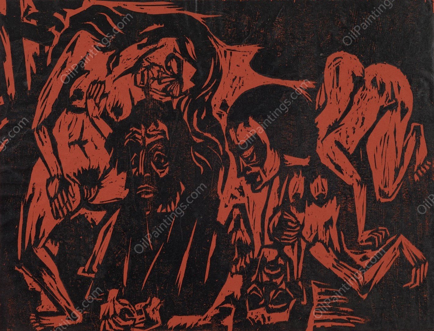 Versuchung des Antonius  by Hermann Scherer - Hand-Painted Oil Painting Reproduction