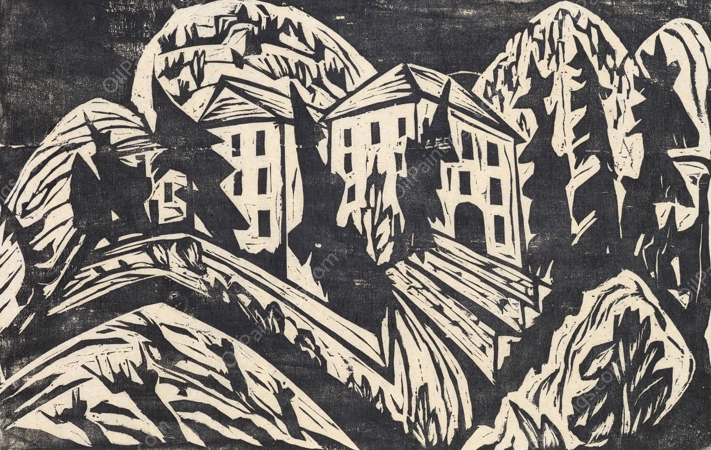 Villa Loverciana  by Hermann Scherer - Hand-Painted Oil Painting Reproduction