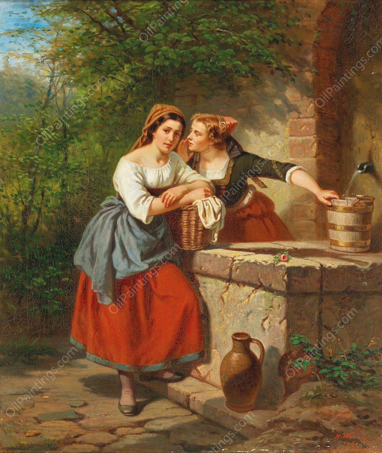 The Love Message by Hermann Werner - Hand-Painted Oil Painting Reproduction