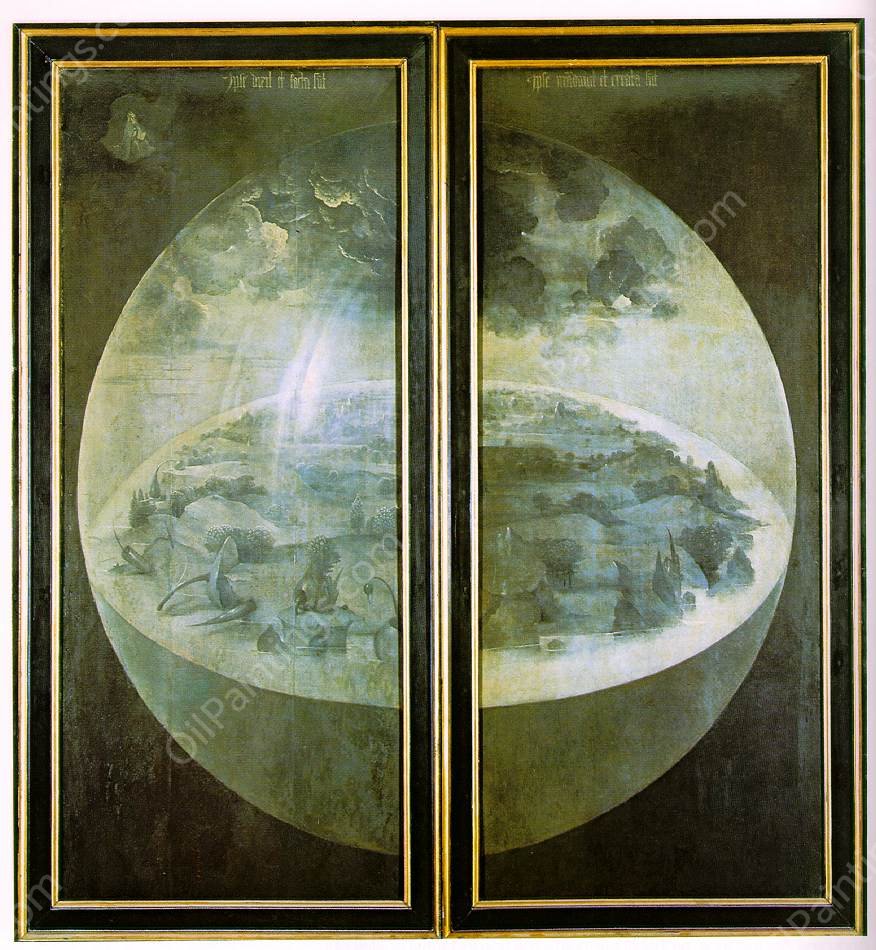 Garden of Earthly Delights, Outer Wings of the Triptych by Hieronymus Bosch - Hand-Painted Oil Painting Reproduction