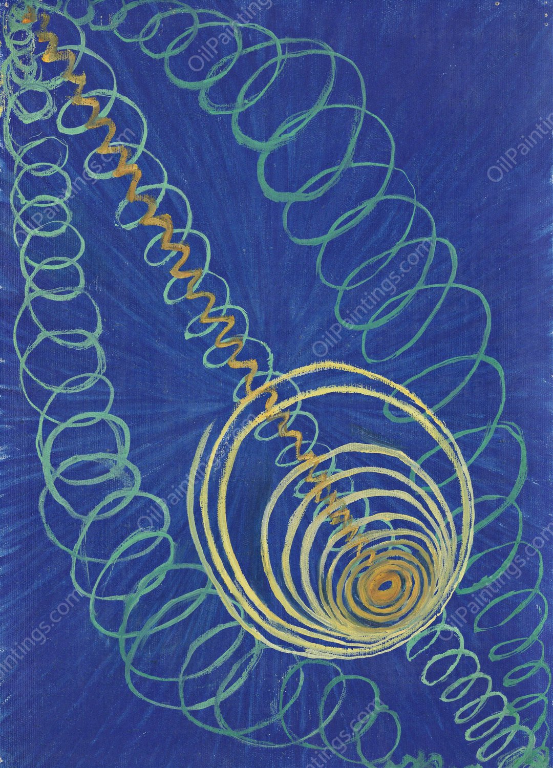 Primordial Chaos, No. 16, The WU-ROSEN Series. Grupp 1  by Hilma Af Klint - Hand-Painted Oil Painting Reproduction