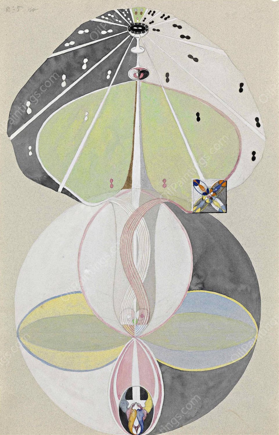 Tree of Knowledge No. 5  by Hilma Af Klint - Hand-Painted Oil Painting Reproduction