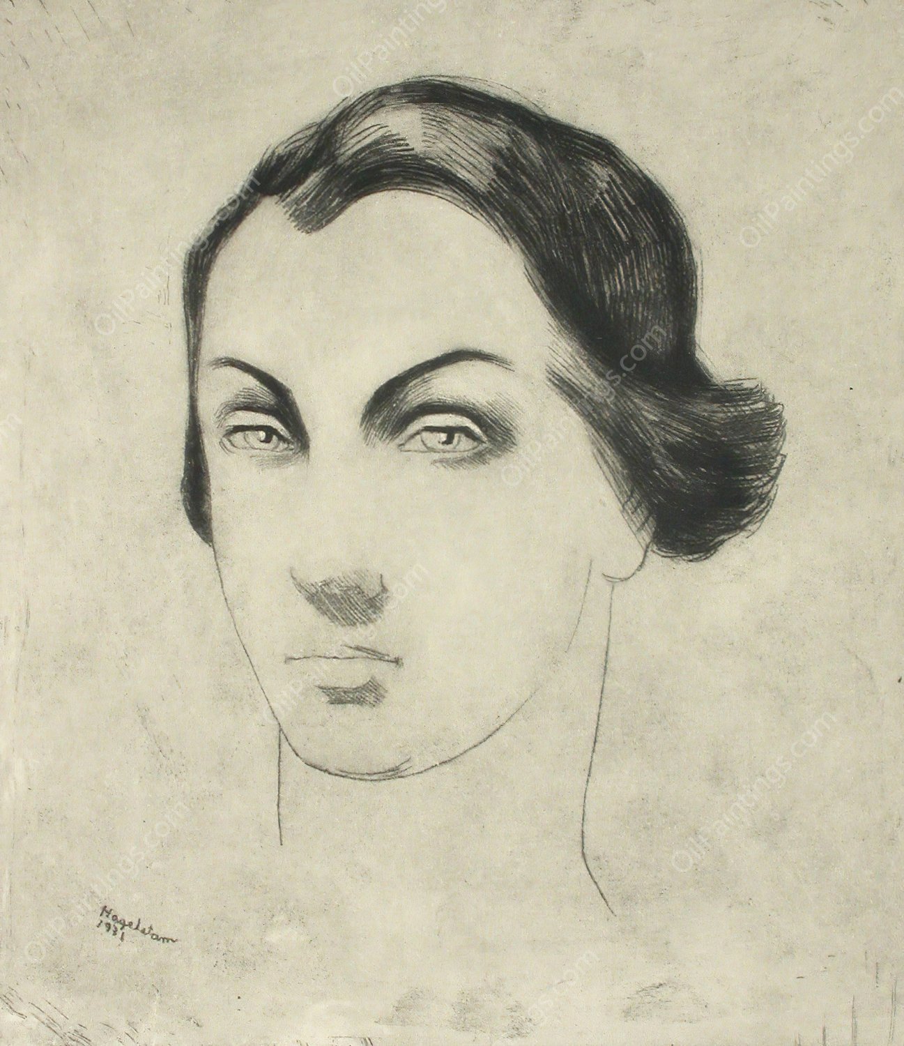 TytOnpaa  by Hjalmar Hagelstam - Hand-Painted Oil Painting Reproduction