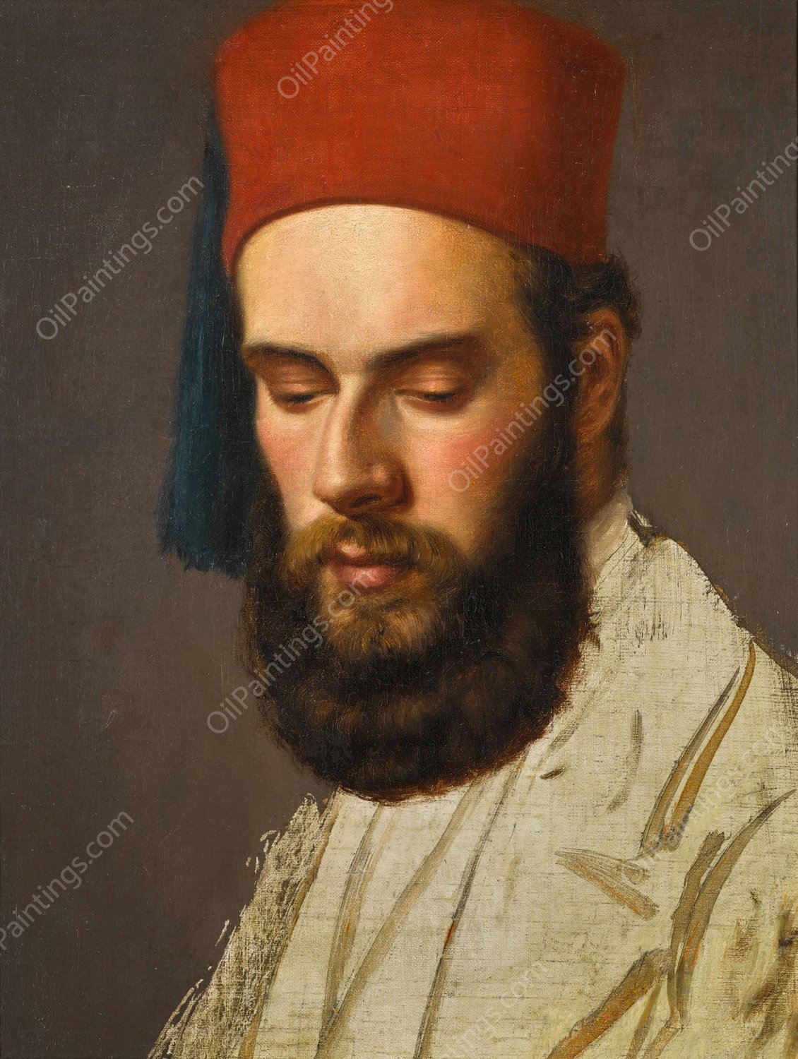 Portrait study of a gentleman by Horace Vernet - Hand-Painted Oil Painting Reproduction