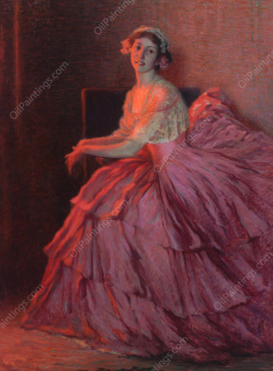 A Thread of Scarlet  by Hugh Henry Breckenridge - Hand-Painted Oil Painting Reproduction