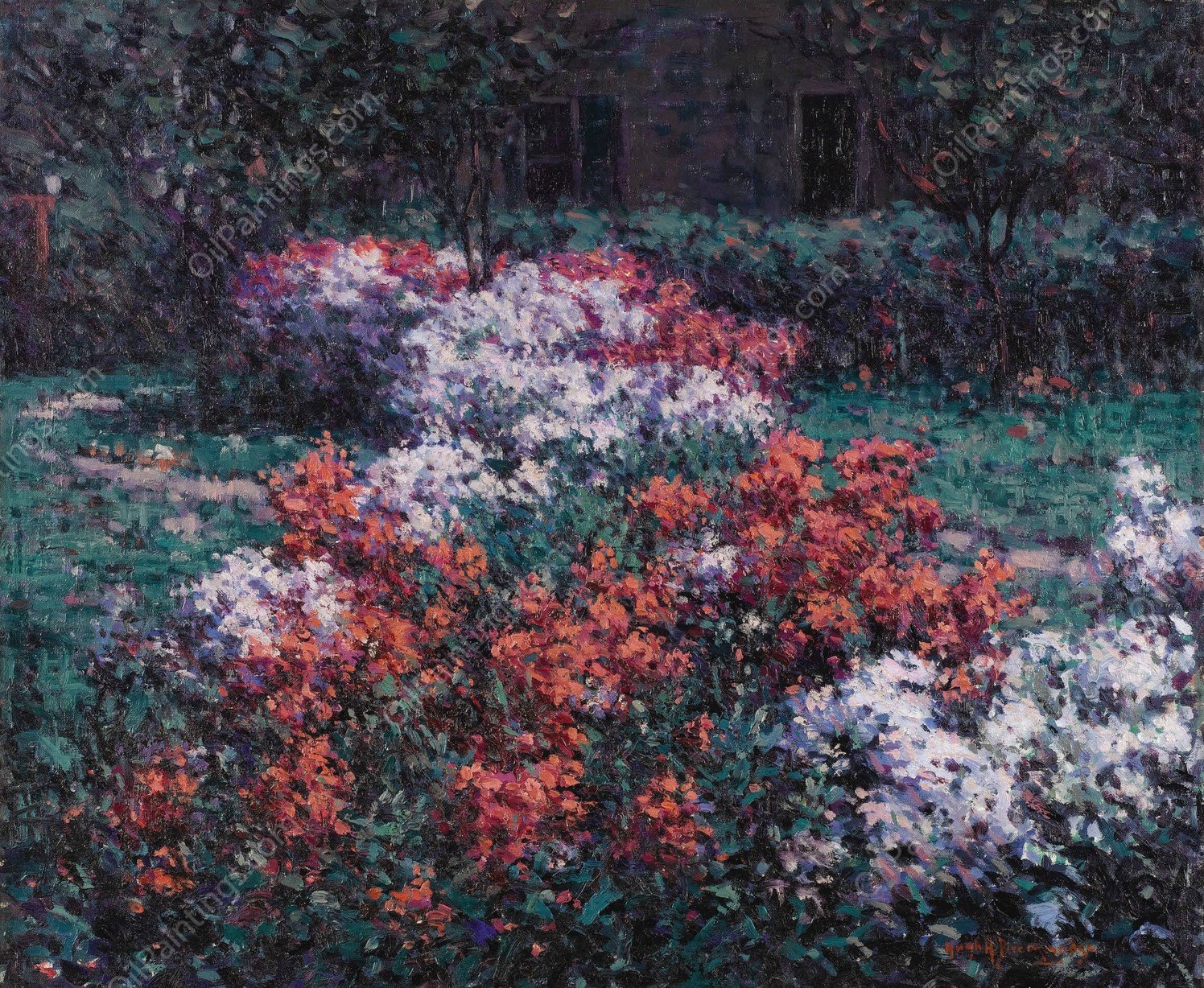 The Phlox Garden  by Hugh Henry Breckenridge - Hand-Painted Oil Painting Reproduction