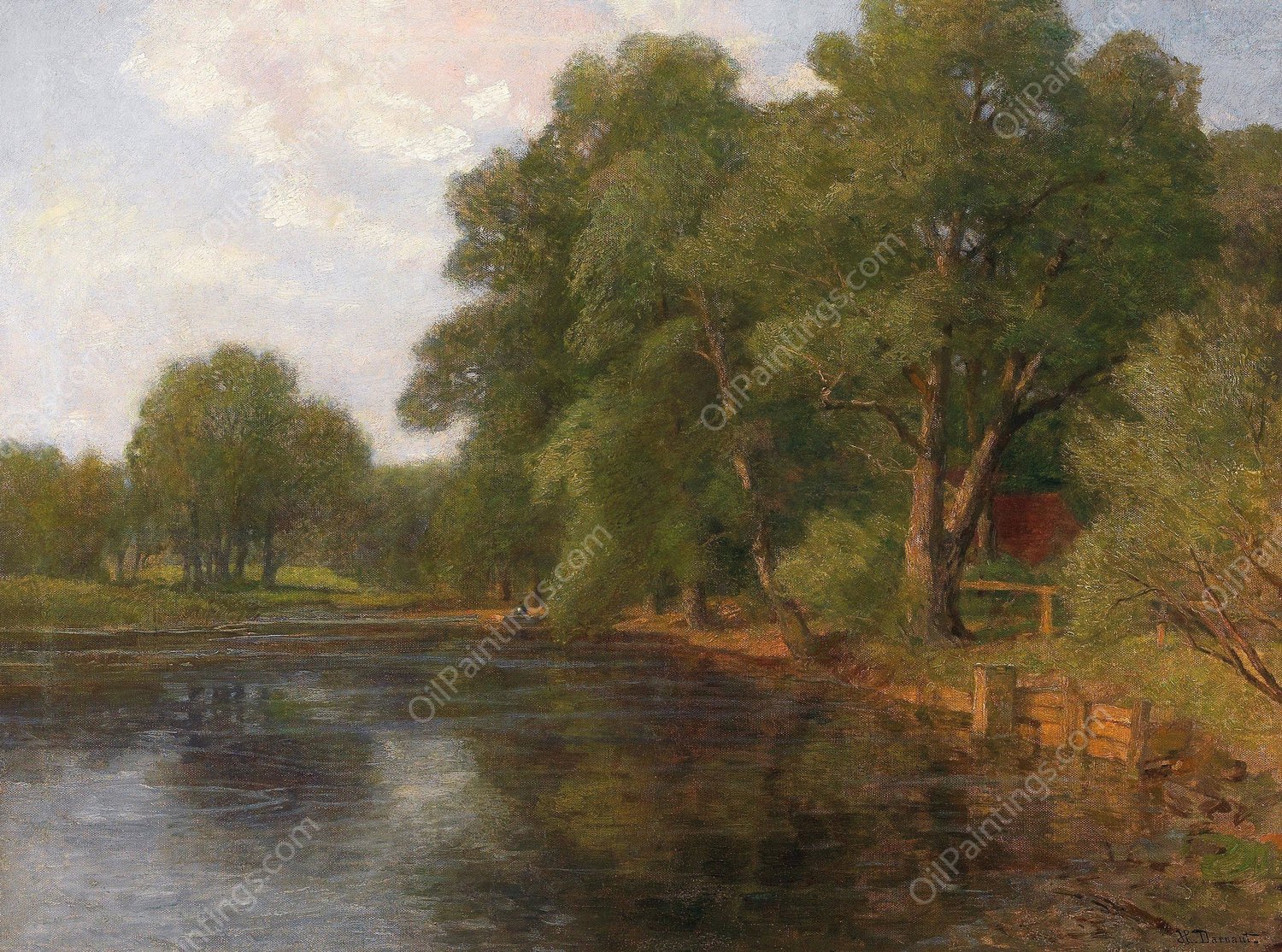 Motiv bei Plankenberg by Hugo Darnaut - Hand-Painted Oil Painting Reproduction