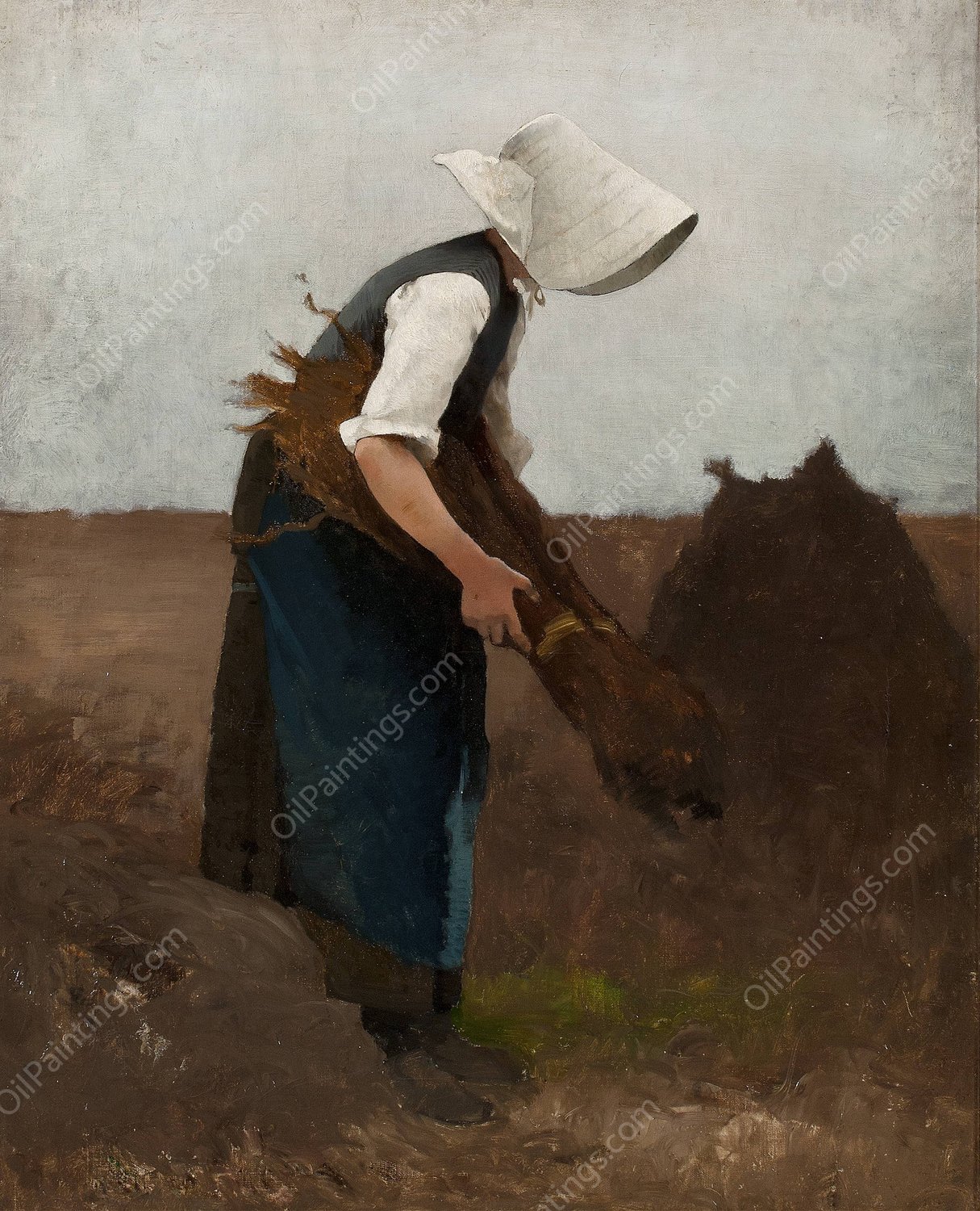 Gathering Poppies by Hugo Salmson - Hand-Painted Oil Painting Reproduction