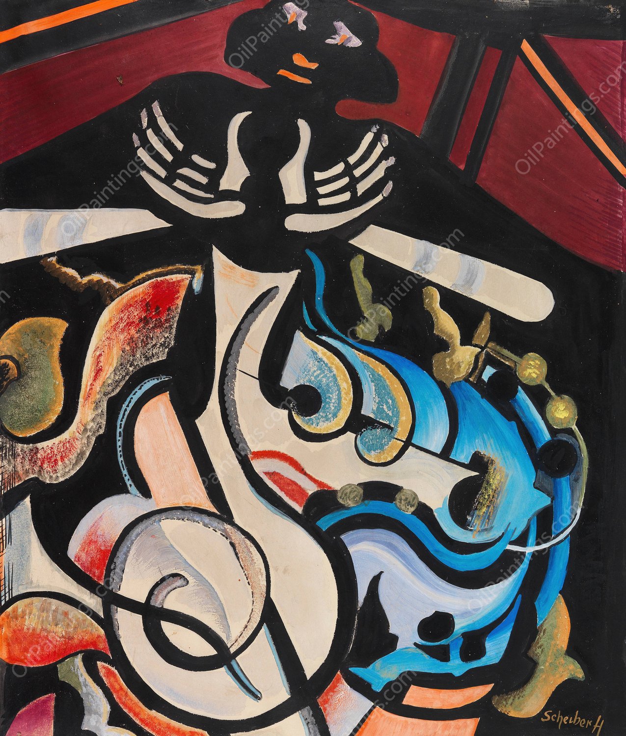 Der Dirigent  by Hugo Scheiber - Hand-Painted Oil Painting Reproduction