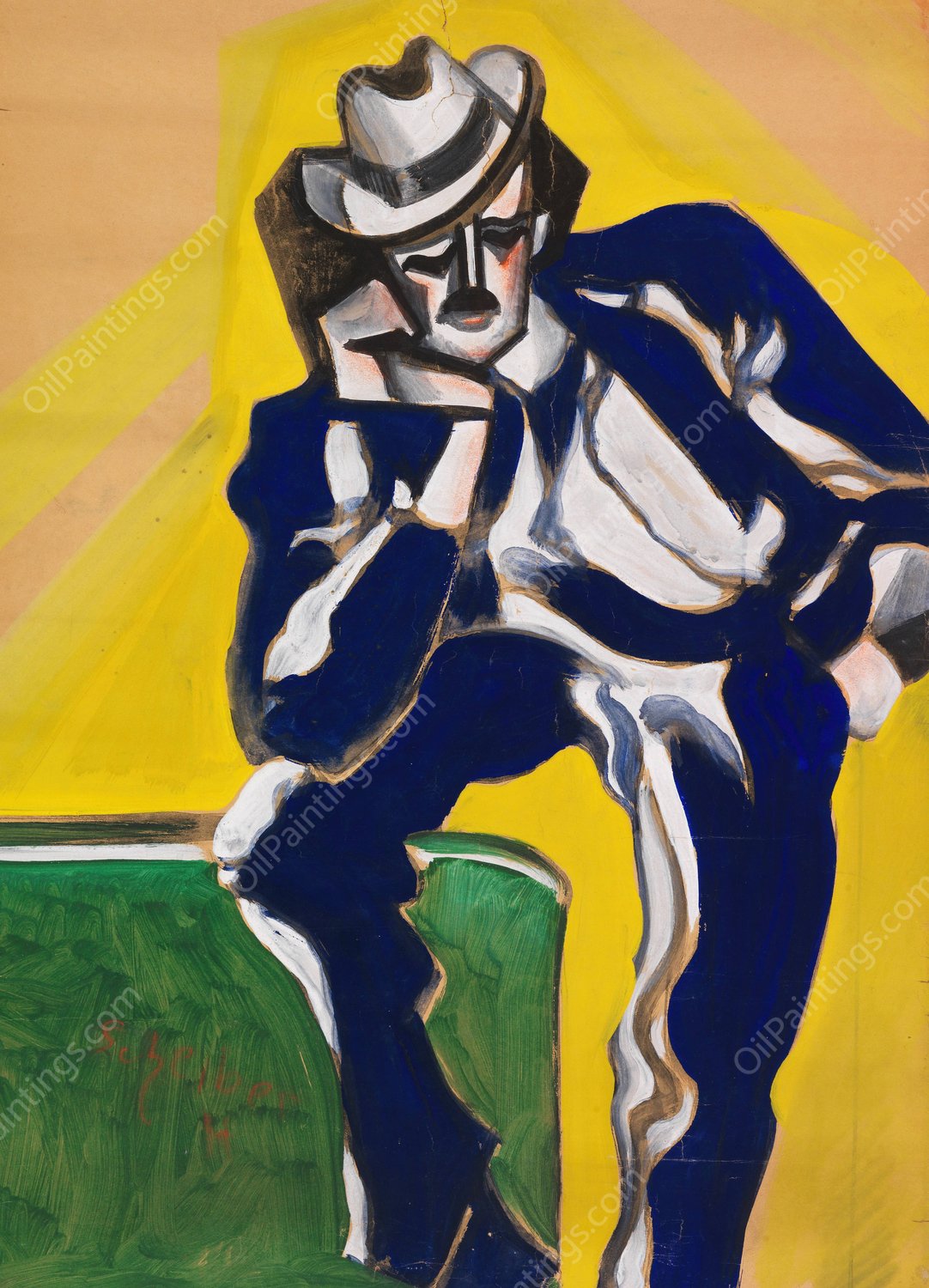 Portrat  by Hugo Scheiber - Hand-Painted Oil Painting Reproduction