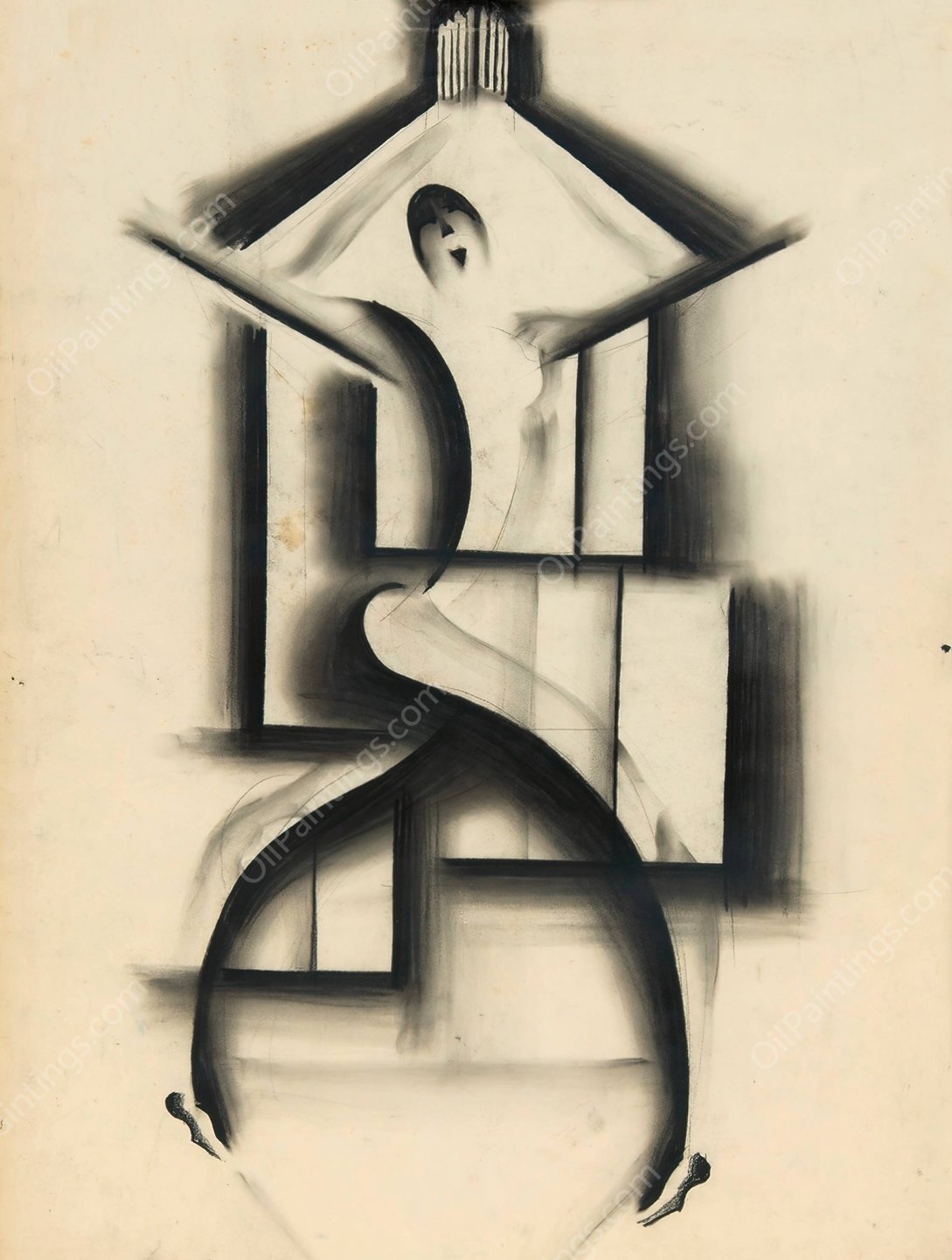 Revue-Girl  by Hugo Scheiber - Hand-Painted Oil Painting Reproduction