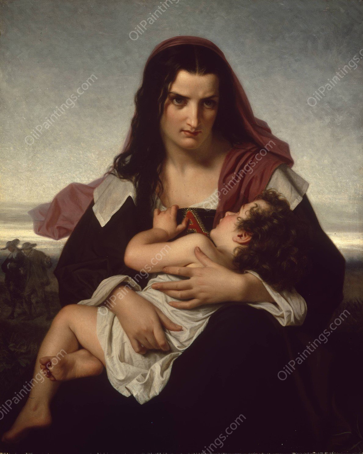 The Scarlet Letter  by Hugues Merle - Hand-Painted Oil Painting Reproduction