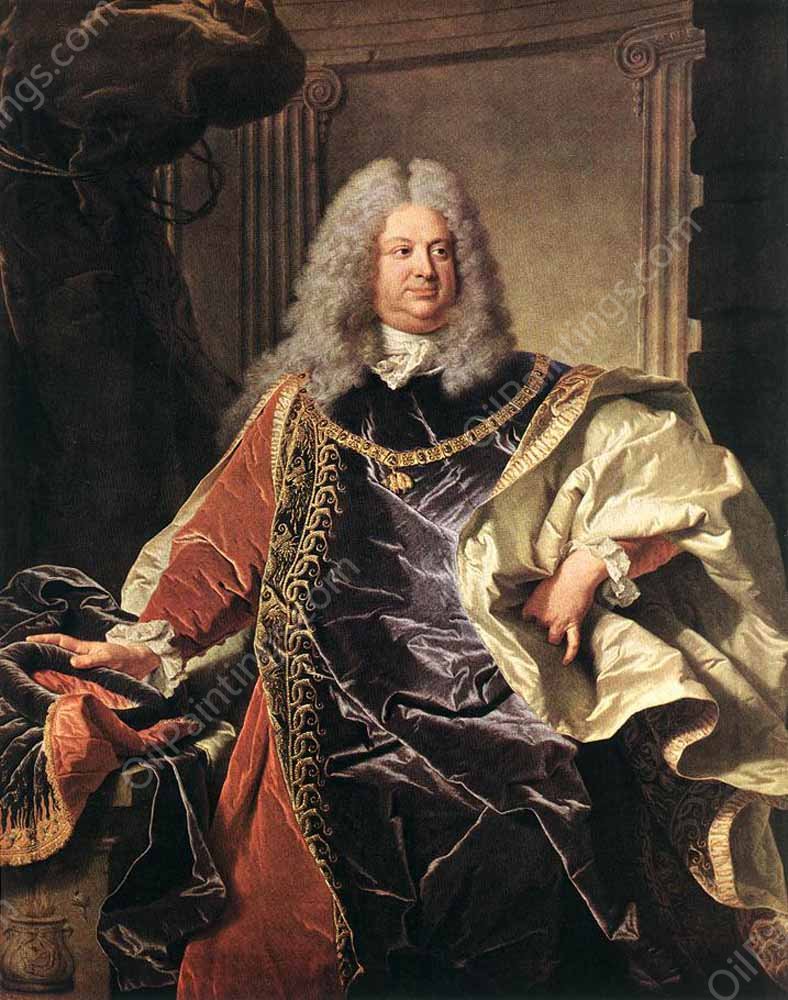 Portait of Count Sinzendorf by Hyacinthe Rigaud - Hand-Painted Oil Painting Reproduction