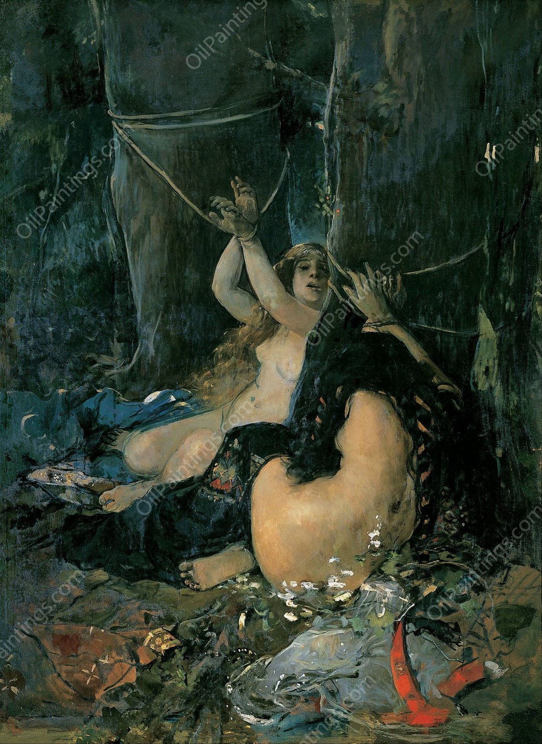 El Cid's Daughters by Ignacio Pinazo Camarlench - Hand-Painted Oil Painting Reproduction