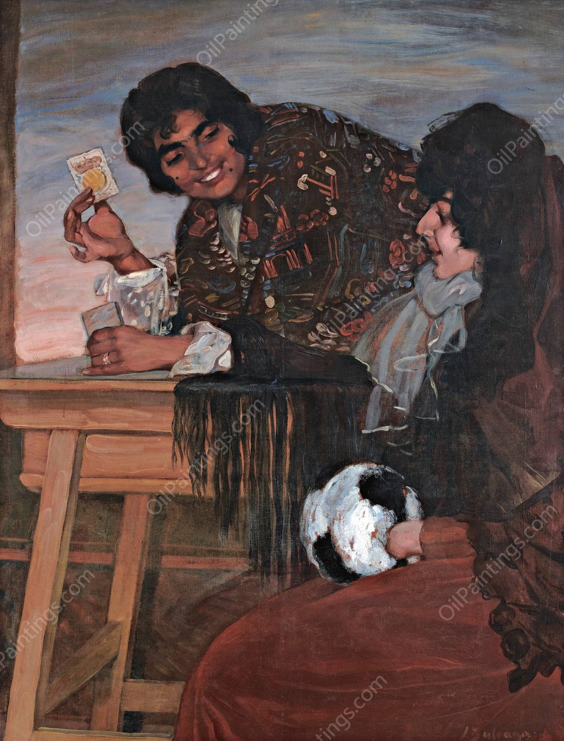 La Mejor Suerte  by Ignacio Zuloaga - Hand-Painted Oil Painting Reproduction