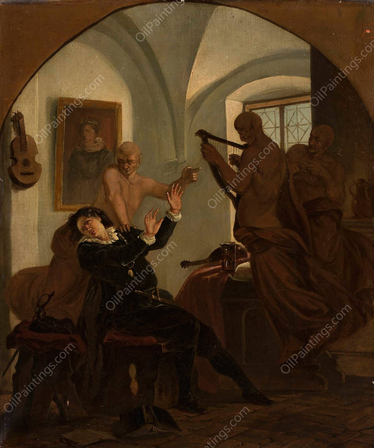 Bakfark, lutenist of Queen Bona  by Ignacy Gierdziejewski - Hand-Painted Oil Painting Reproduction