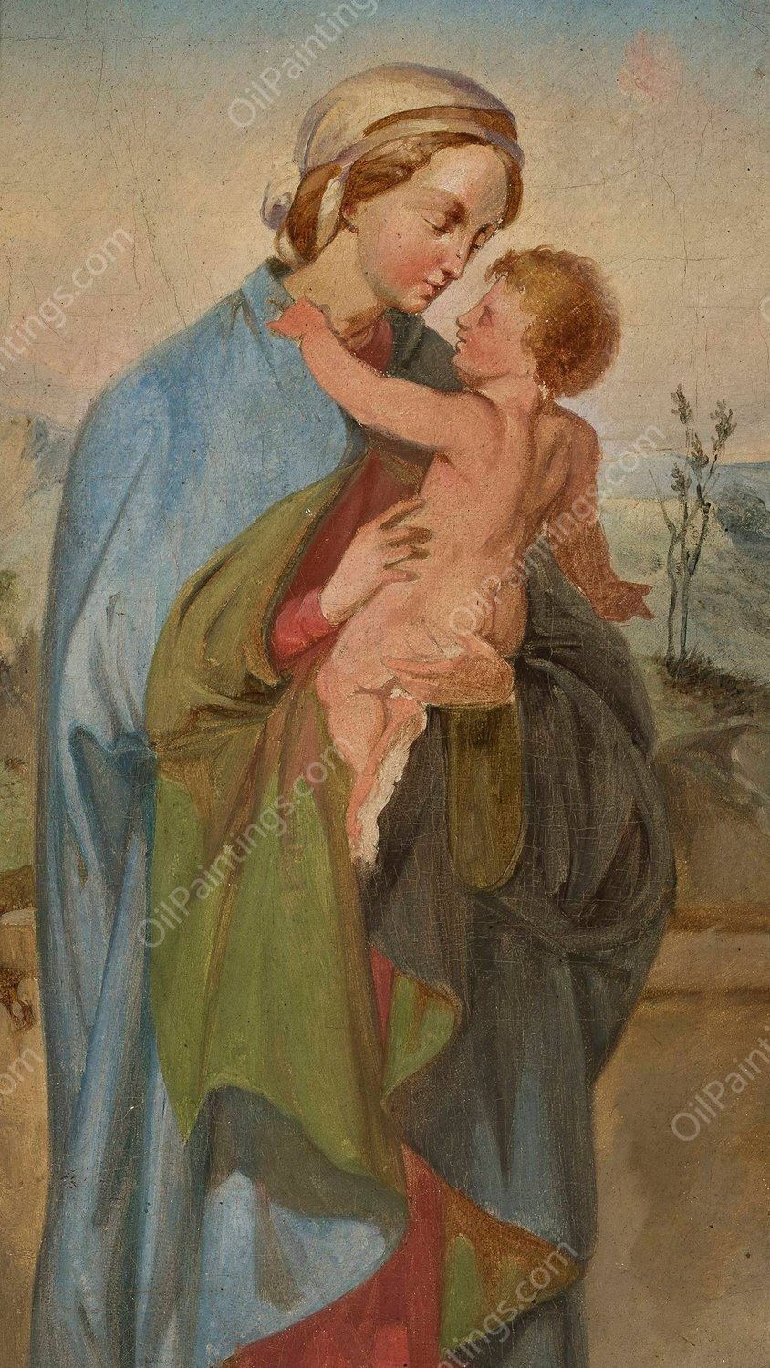 Virgin Mary with Jesus by Ignacy Gierdziejewski - Hand-Painted Oil Painting Reproduction