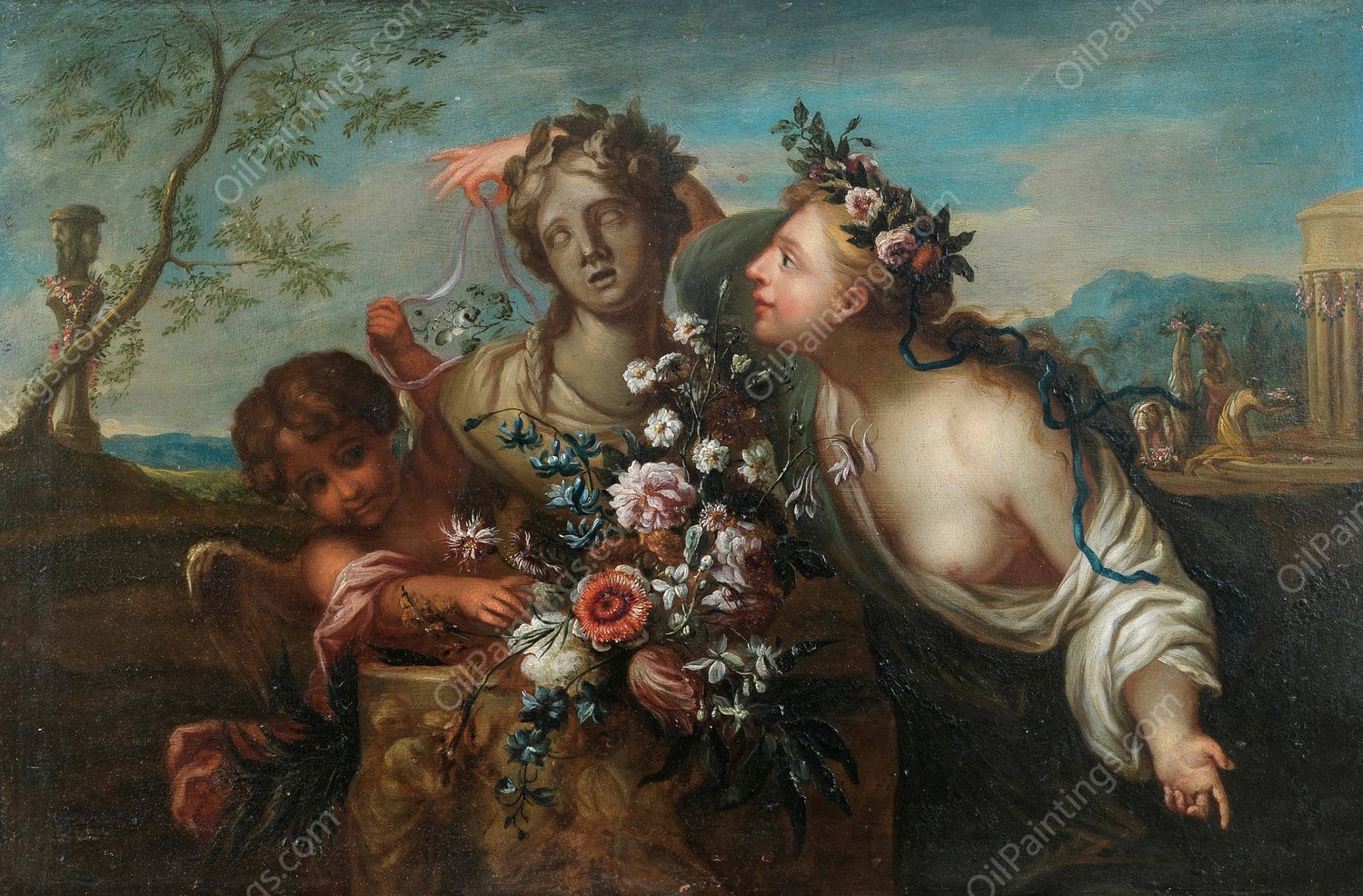 An Allegory of Spring by Ignazio Stern - Hand-Painted Oil Painting Reproduction