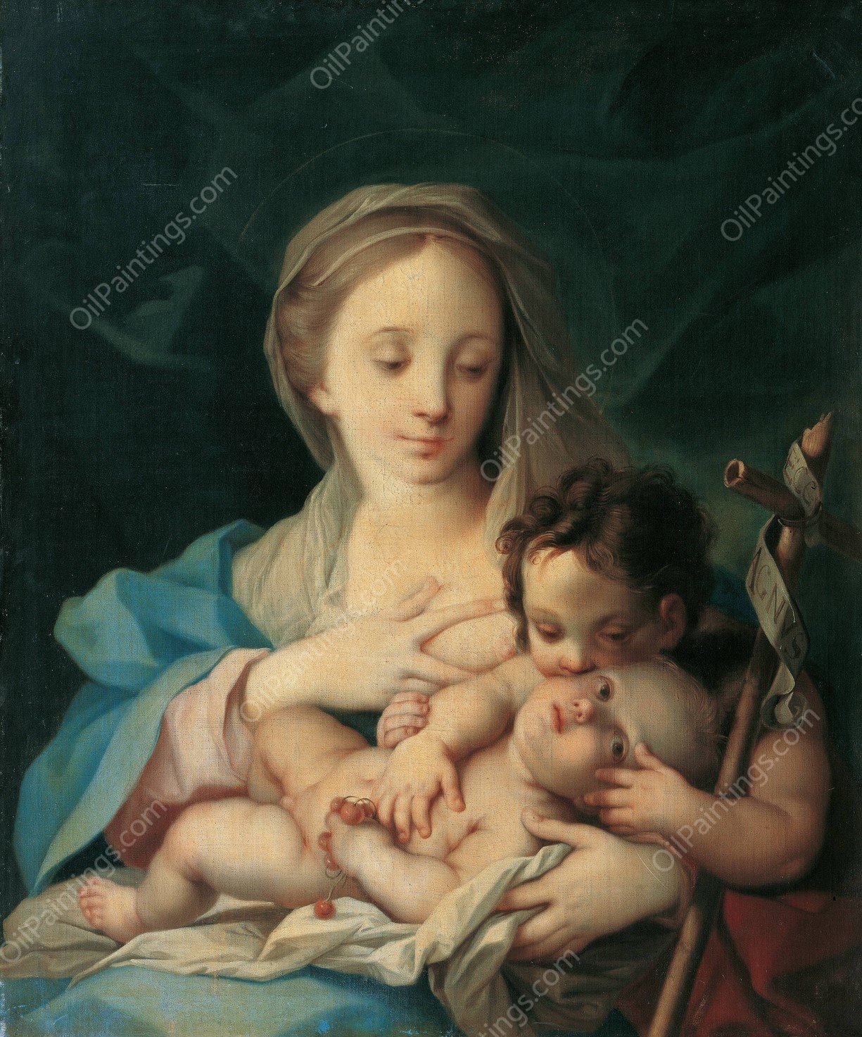 Maria mit dem Kind und dem Johannesknaben by Ignazio Stern - Hand-Painted Oil Painting Reproduction