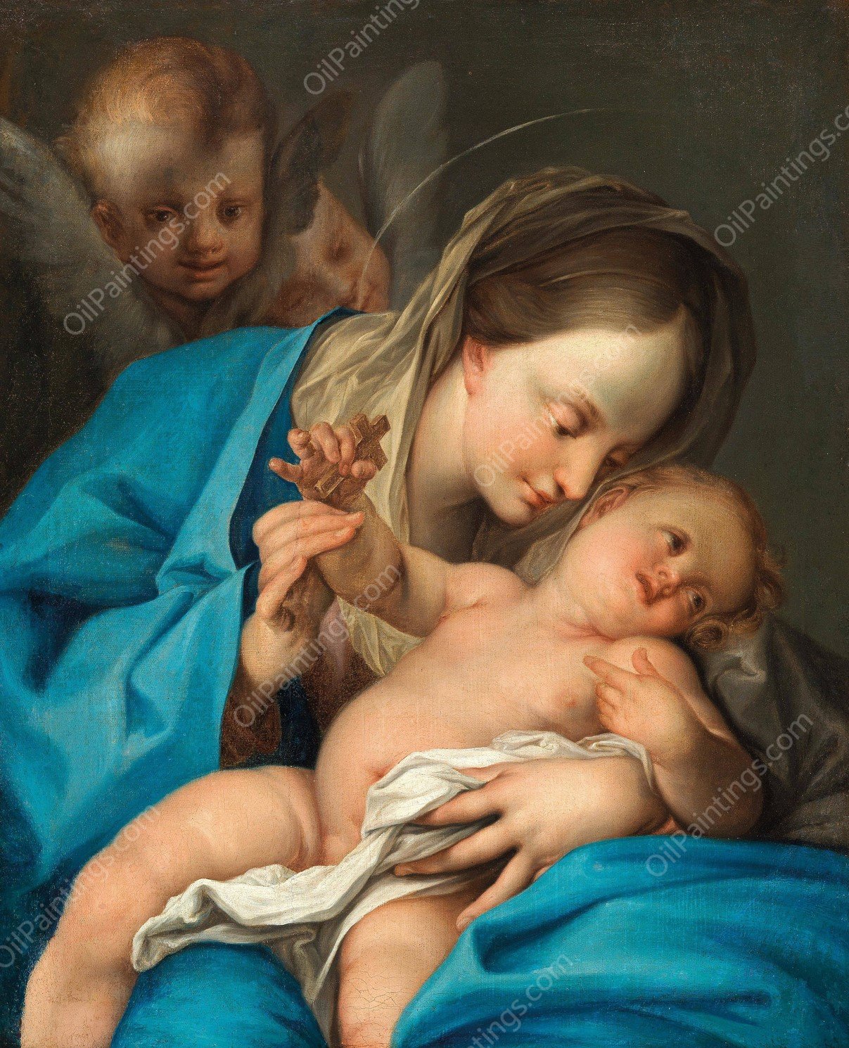 The Madonna and Child with angels by Ignazio Stern - Hand-Painted Oil Painting Reproduction