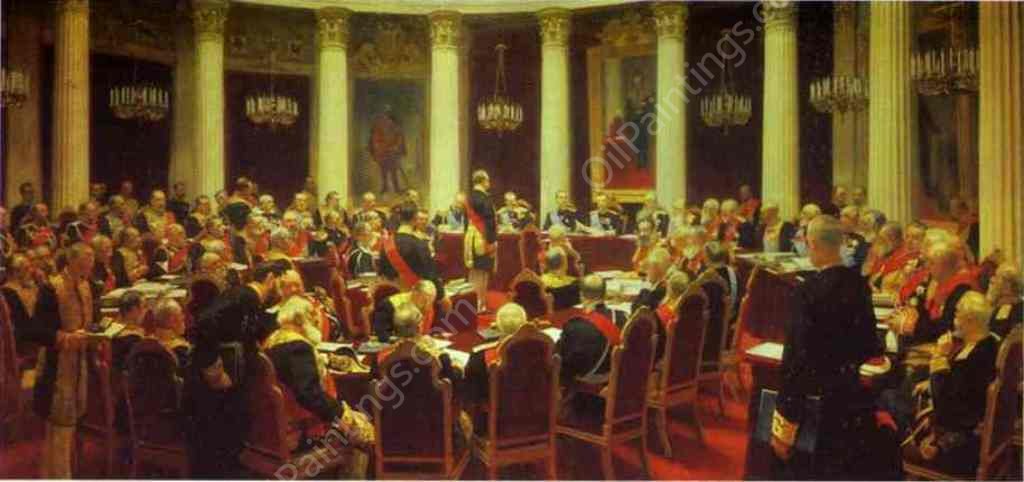 Ceremonial Meeting of the State Council by Ilia Efimovich Repin - Hand-Painted Oil Painting Reproduction