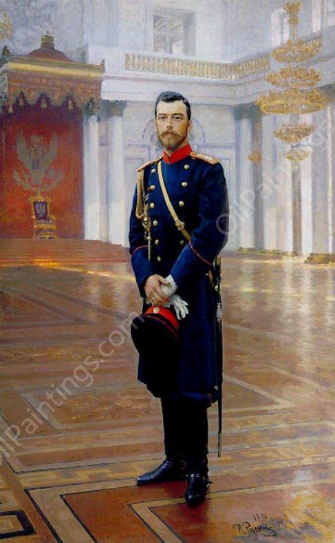 Portrait of Nicholas II, The Last Russian Emperor by Ilia Efimovich Repin - Hand-Painted Oil Painting Reproduction