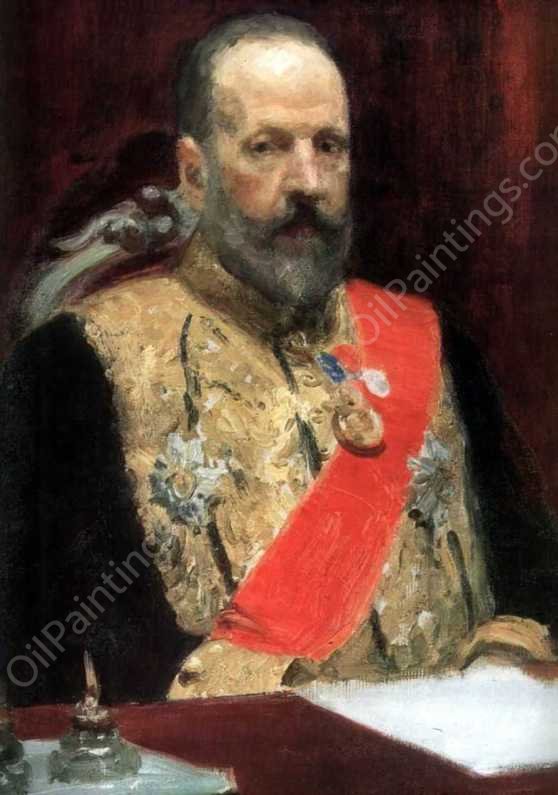 Portrait of Sergey Vitte Study by Ilia Efimovich Repin - Hand-Painted Oil Painting Reproduction