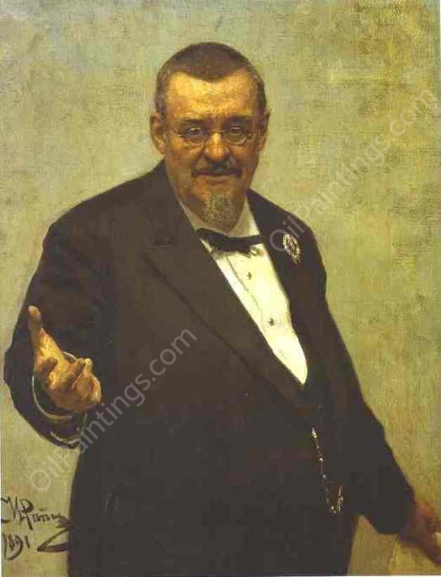 Portrait of the Lawyer Vladimir Spasovitch by Ilia Efimovich Repin - Hand-Painted Oil Painting Reproduction
