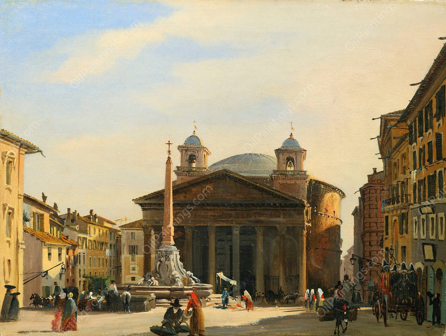 The Pantheon, Rome by Ippolito Caffi - Hand-Painted Oil Painting Reproduction