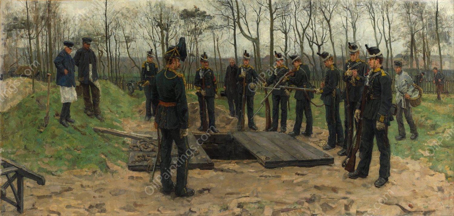 Military funeral by Isaac Israels - Hand-Painted Oil Painting Reproduction