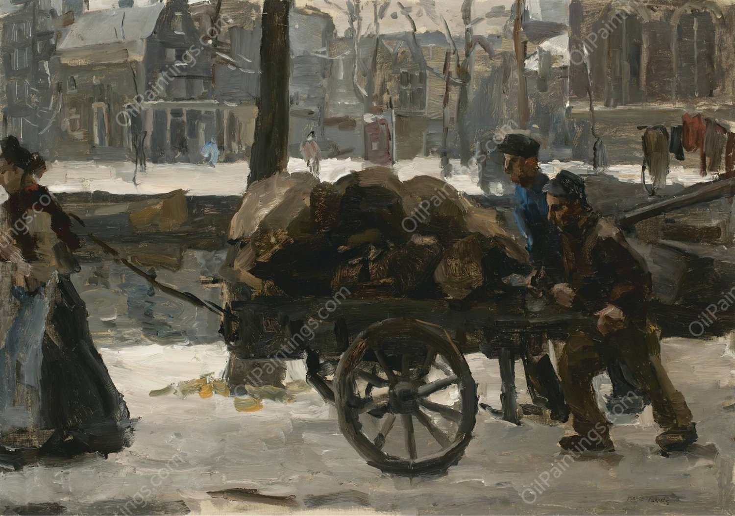 The Prinsengracht near the Noordermarkt, Amsterdam by Isaac Israels - Hand-Painted Oil Painting Reproduction