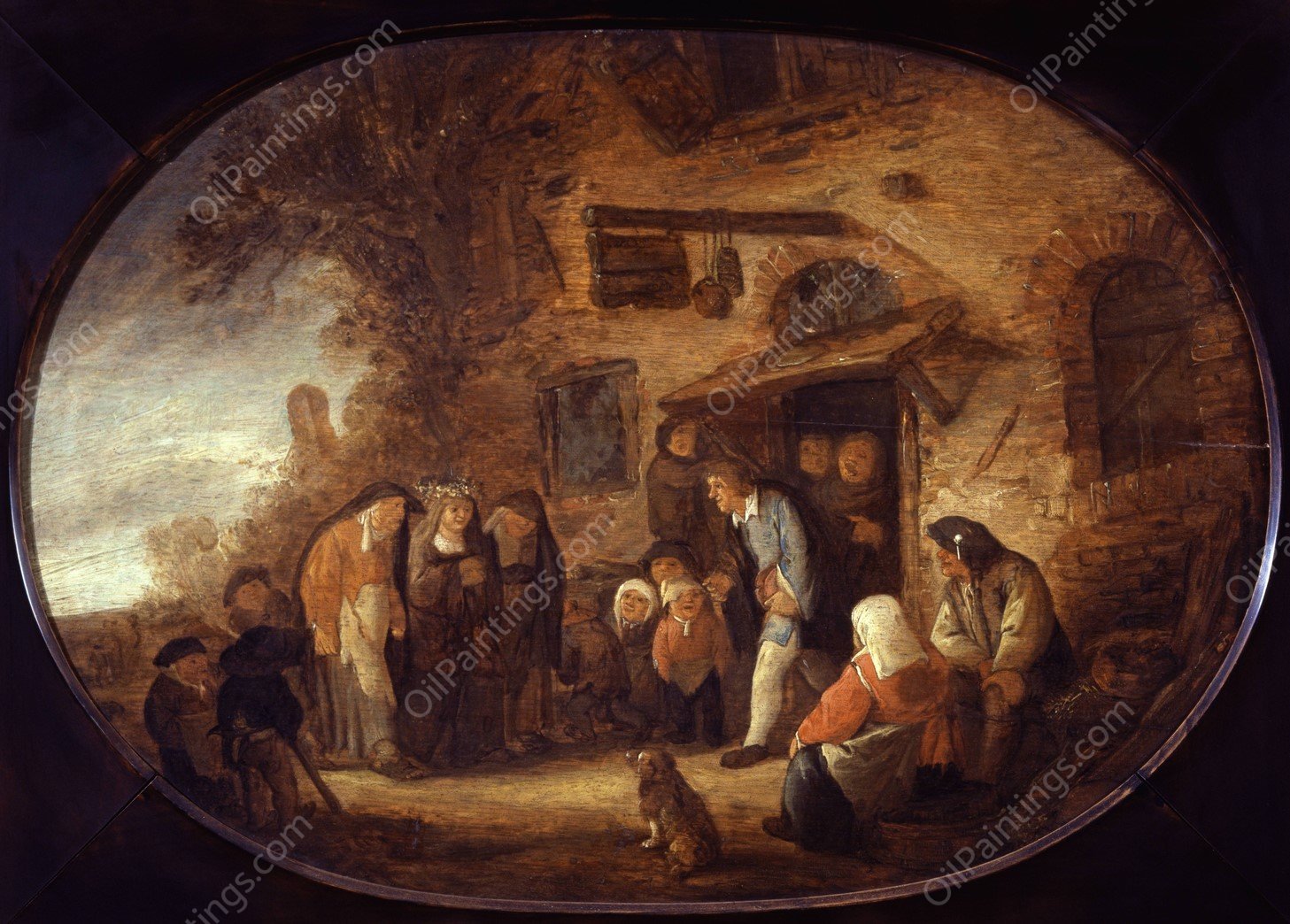 The May Bride  by Isaac Van Ostade - Hand-Painted Oil Painting Reproduction