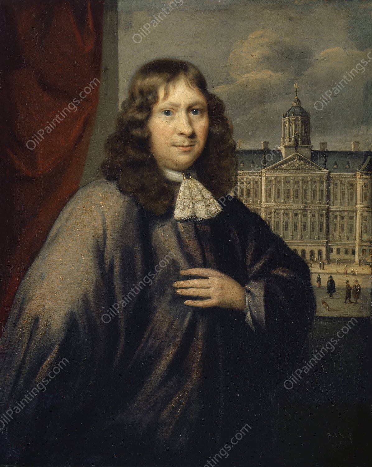Portrait of Cornelis le Gouche  by Isaack Luttichuys - Hand-Painted Oil Painting Reproduction