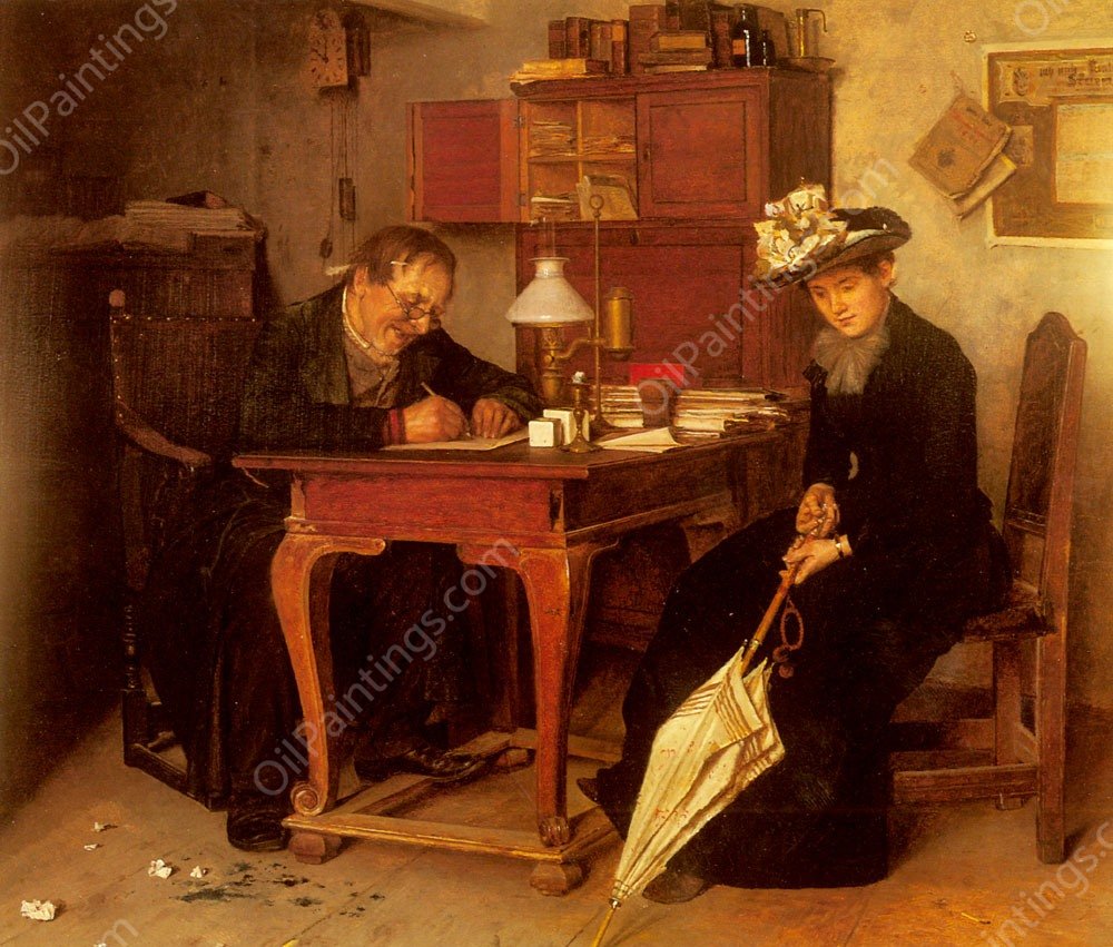 A Business Transaction by Isidor Kaufmann - Hand-Painted Oil Painting Reproduction