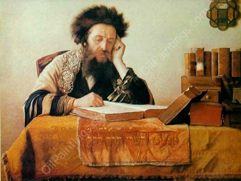 Portrait of a Jewish Scholar by Isidor Kaufmann - Hand-Painted Oil Painting Reproduction