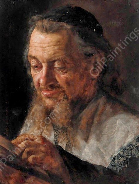 The Portrait of a Rabbi by Isidor Kaufmann - Hand-Painted Oil Painting Reproduction