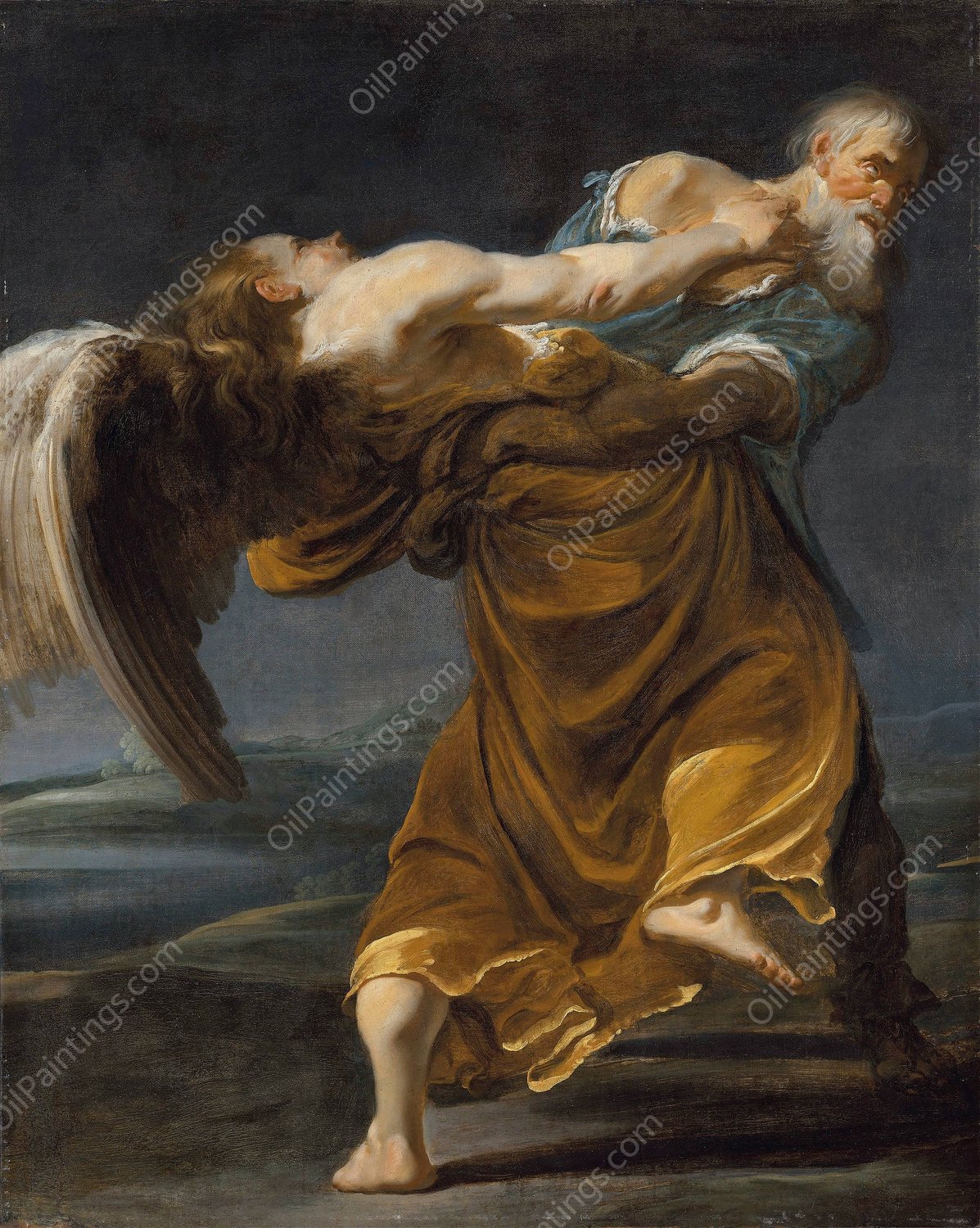 Jacob wrestling with the Angel  by Italian School - Hand-Painted Oil Painting Reproduction
