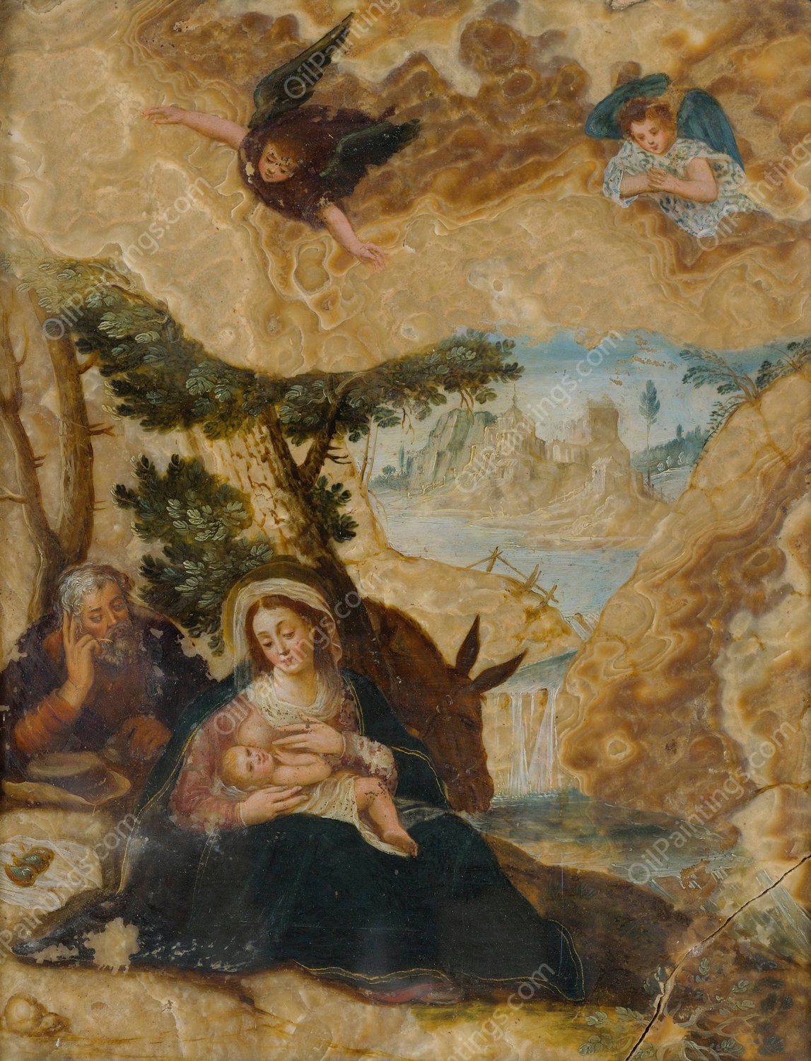 Madonna And Child  by Italian School - Hand-Painted Oil Painting Reproduction